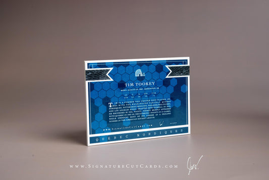Tim Tookey Quebec Nordiques Signature Cut Card Back