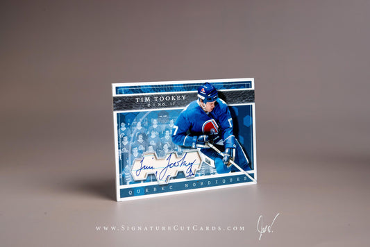 Tim Tookey Quebec Nordiques Signature Cut Card Autograph