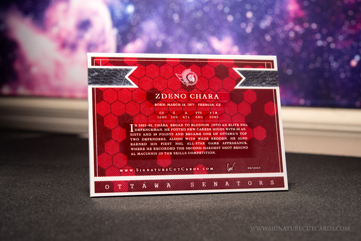 Zdeno Chara Ottawa Senators Signature Cut Card Back