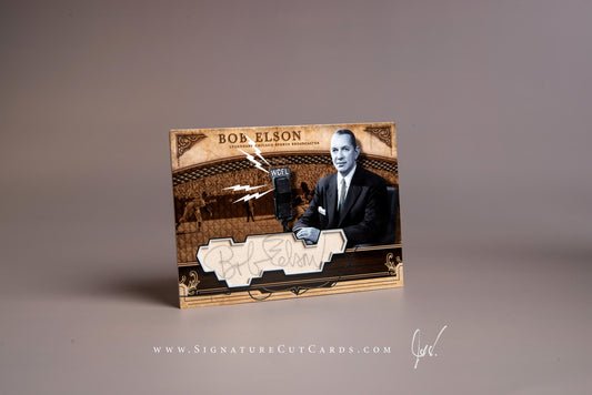 Bob Elson Legendary Chicago Broadcaster Signature Cut Card Autograph