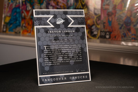 Trevor Linden Vancouver Canucks Signature Cut Card Back