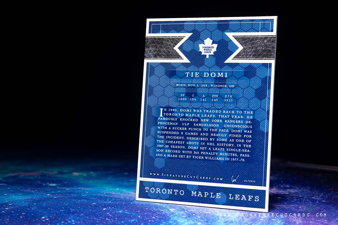 Tie Domi Toronto Maple Leafs Signature Cut Card Back