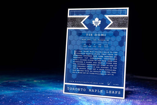 Tie Domi Toronto Maple Leafs Signature Cut Card Back