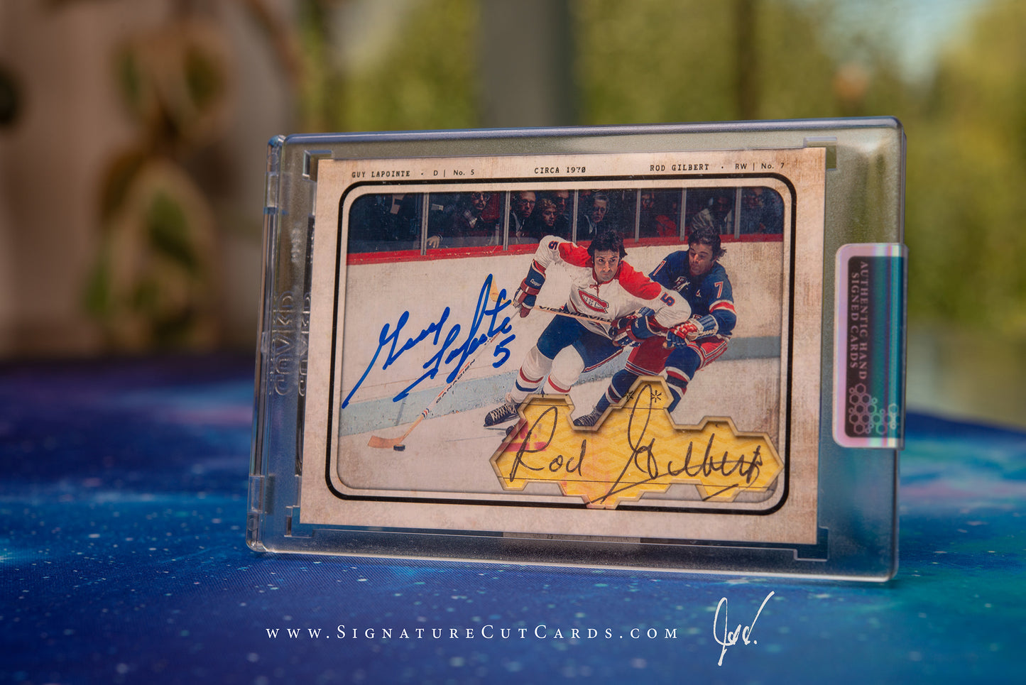 Guy Lapointe & Rod Gilbert Hand Signed Dual Signature Cut Card Series #'d /5