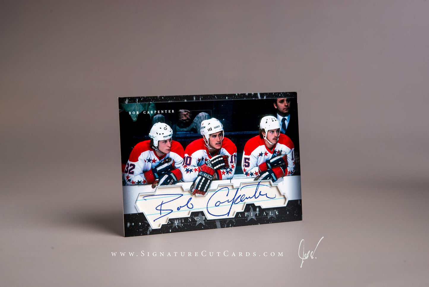 Bob Carpenter Washington Capitals History in Photographs Signature Cut Card Autograph