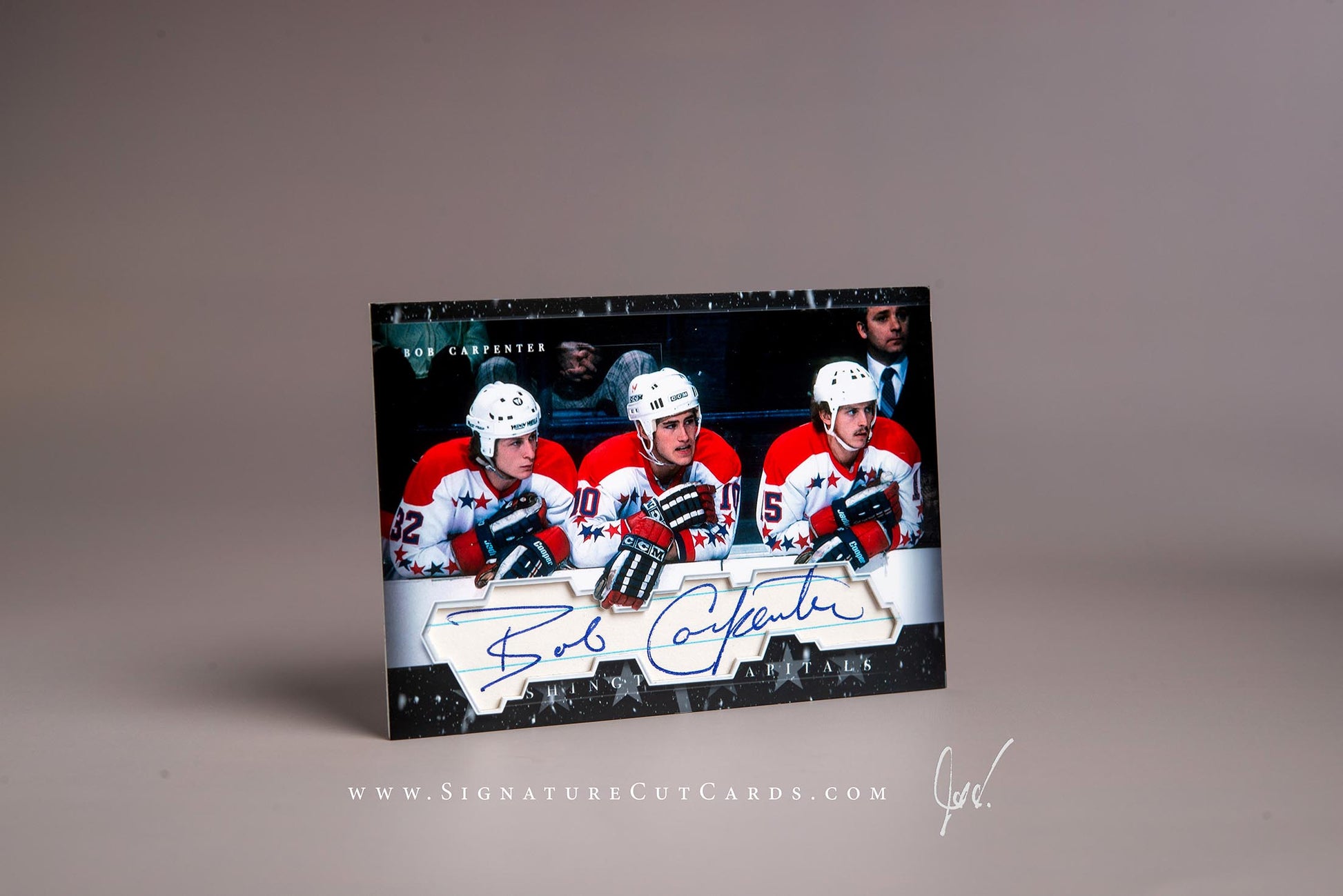 Bob Carpenter Washington Capitals History in Photographs Signature Cut Card Autograph