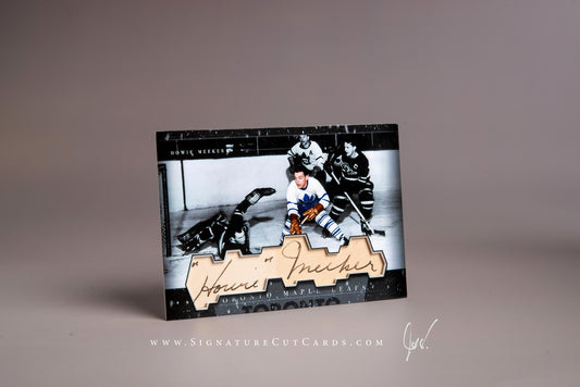 Howie Meeker Toronto Maple Leafs History in Photographs Signature Cut Card Autograph