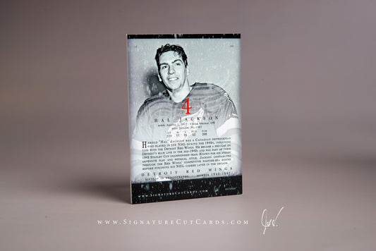 Hal Jackson Detroit Red Wings History in Photographs Signature Cut Card Back