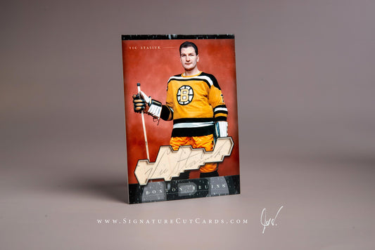 Vic Stasiuk Boston Sabres History in Photographs Signature Cut Card Autograph
