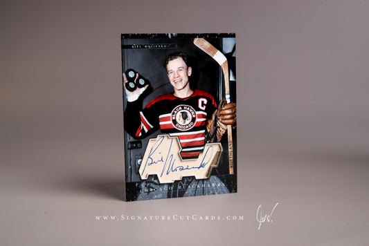 Bill Mosienko Chicago Blackhawks History in Photographs Signature Cut Card Autograph