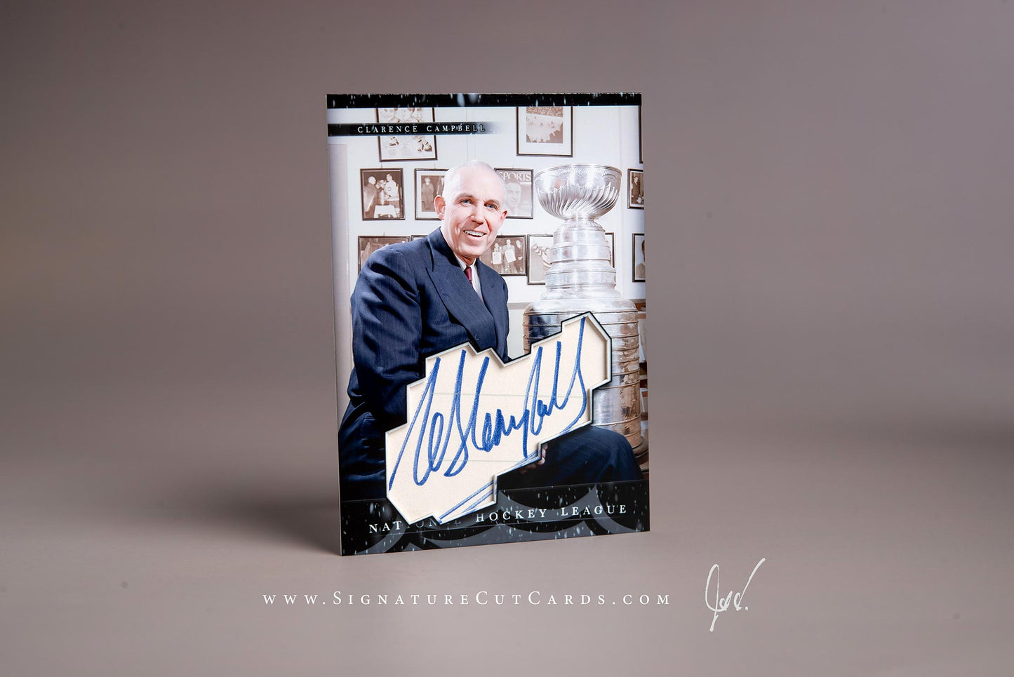 Clarence Campbell National Hockey League History in Photographs Signature Cut Card Autograph