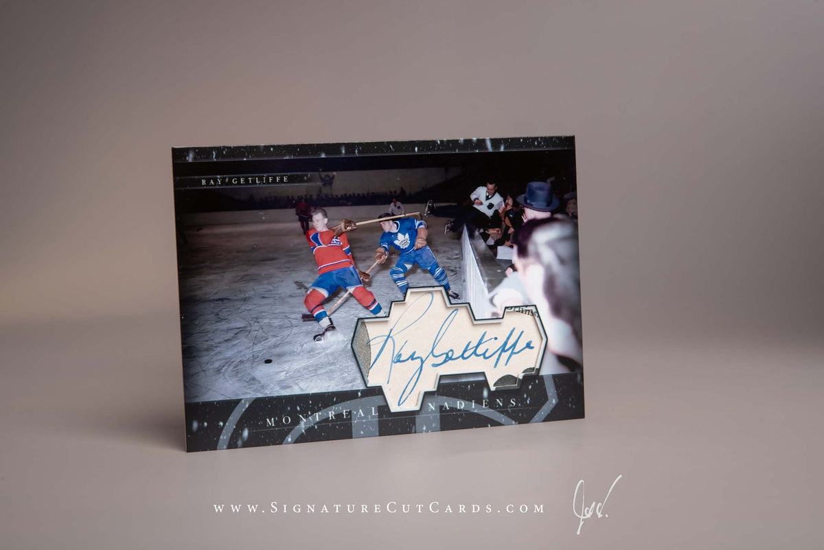 Ray Getliffe Montreal Canadiens Signature Cut Card Autograph