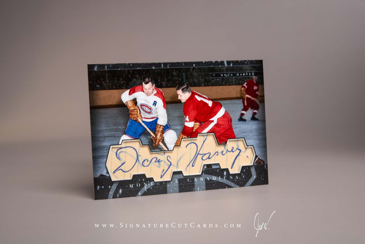 Doug Harvey Montreal Canadiens Signature Cut Card Autograph