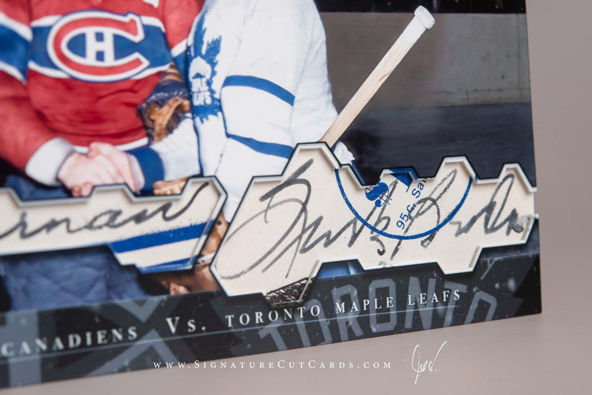Bill Durnan & Turk Broda Montreal Canadiens vs. Toronto Maple Leafs Signature Cut Card Autograph