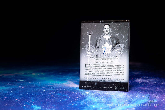 Tim Horton Toronto Maple Leafs Signature Cut Card Back