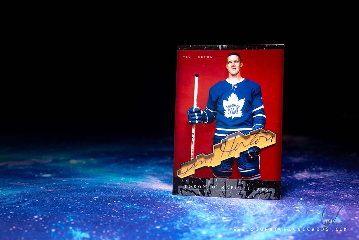 Tim Horton Toronto Maple Leafs History in Photographs Signature Cut Card
