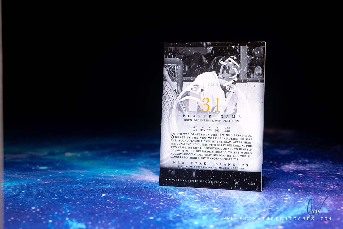 Bill Smith New York Islanders History in Photographs Signature Cut Card