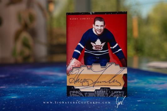 Harry Lumley Toronto Maple Leafs History in Photographs Signature Cut Card