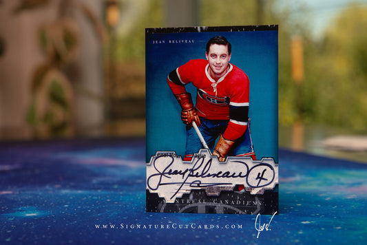 Jean Beliveau Montreal Canadiens History in Photographs Signature Cut Card
