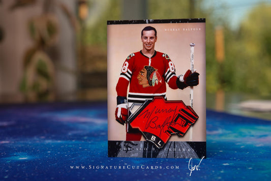 Murray Balfour Chicago Blackhawks History in Photographs Signature Cut Card