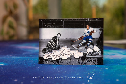 Ron Stewart Toronto Maple Leafs History in Photographs Signature Cut Card