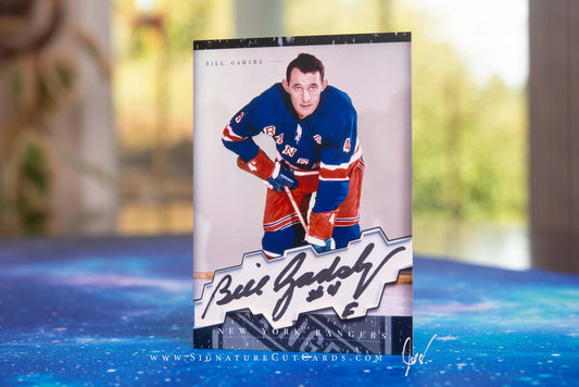 Bill Gadsby New York Rangers History in Photographs Signature Cut Card