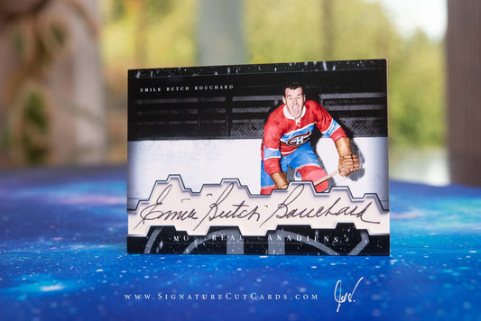 Emile "Butch" Bouchard Montreal Canadiens History in Photographs Signature Cut Card