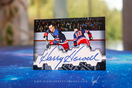 Harry Howell New York Rangers History in Photographs Signature Cut Card