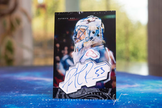 Patrick Roy Colorado Avalanche History in Photographs Signature Cut Card