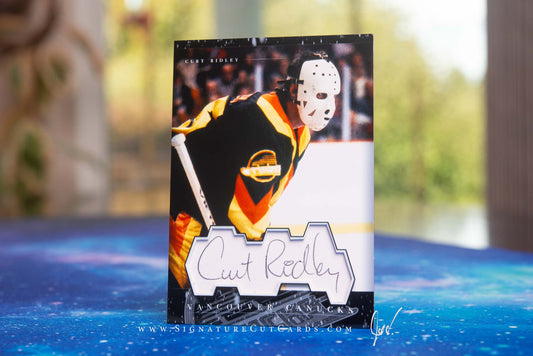 Curt Ridley Vancouver Canucks History in Photographs Signature Cut Card