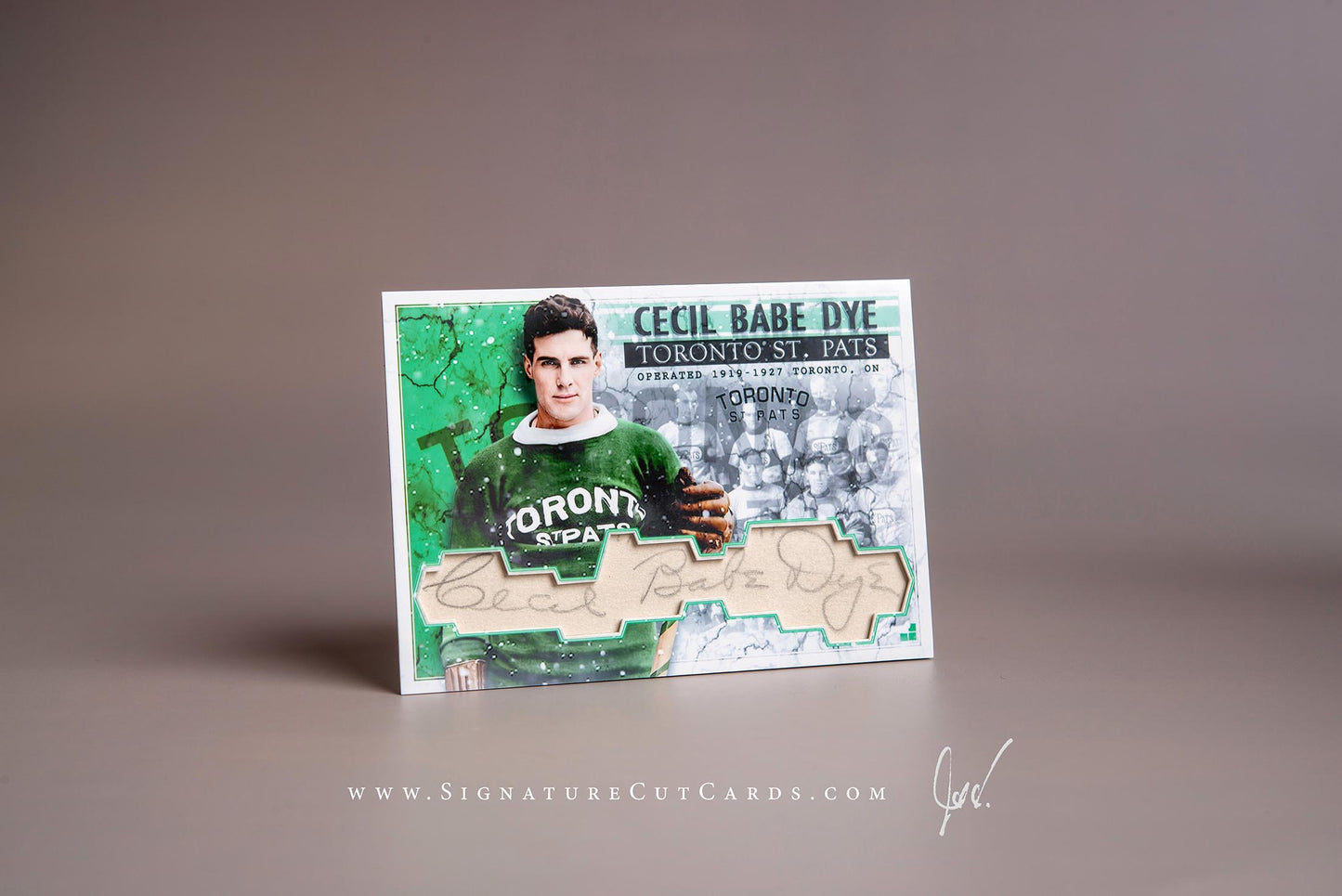 Cecil Babe Dye Toronto St. Pats Signature Cut Card Autograph 