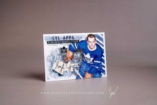 Syl Apps Toronto Maple Leafs Signature Cut Card Autograph 