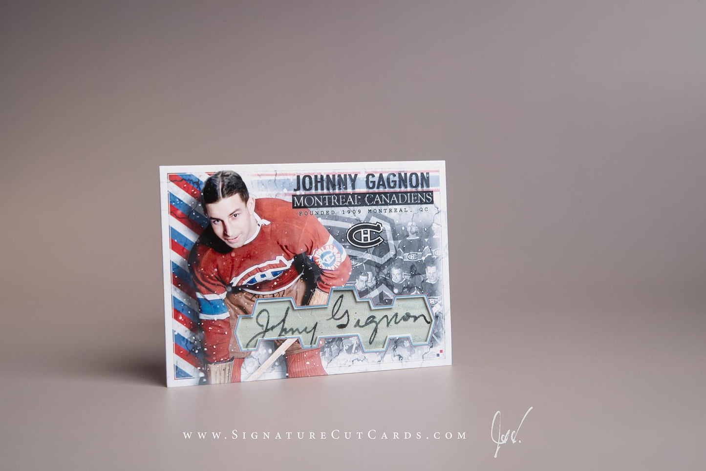 Johnny Gagnon Montreal Canadiens Signature Cut Card Autograph