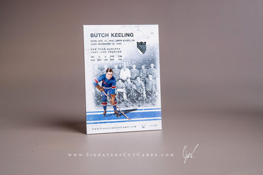 Butch Keeling New York Rangers Signature Cut Card Back 