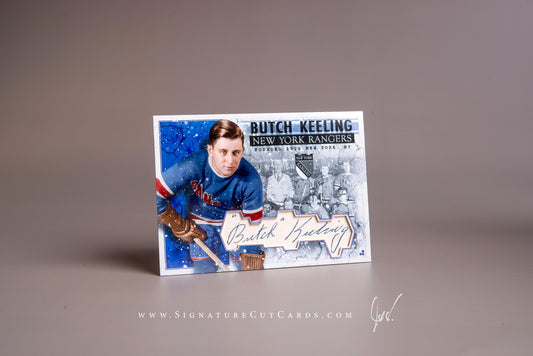 Butch Keeling New York Rangers Signature Cut Card Autograph 