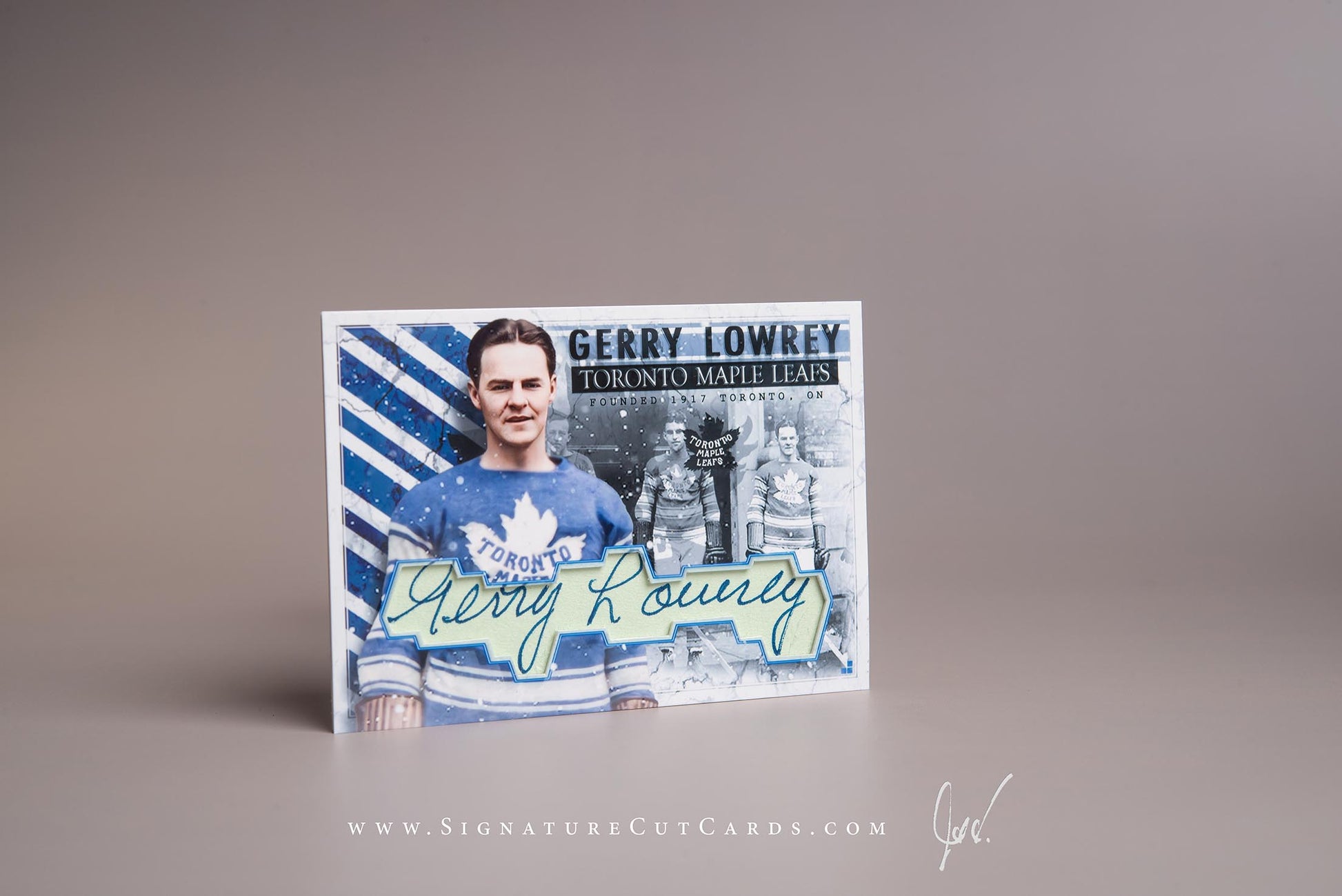 Gerry Lowrey Toronto Maple Leafs Signature Cut Card Autograph