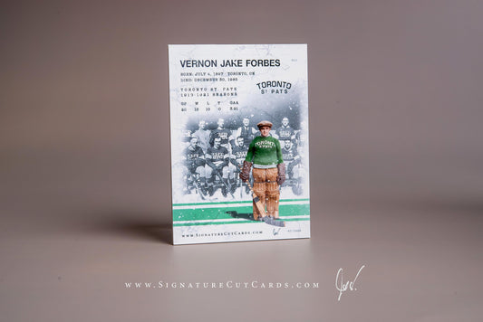 Vernon Jake Forbes Toronto St. Pats Signature Cut Card Back 