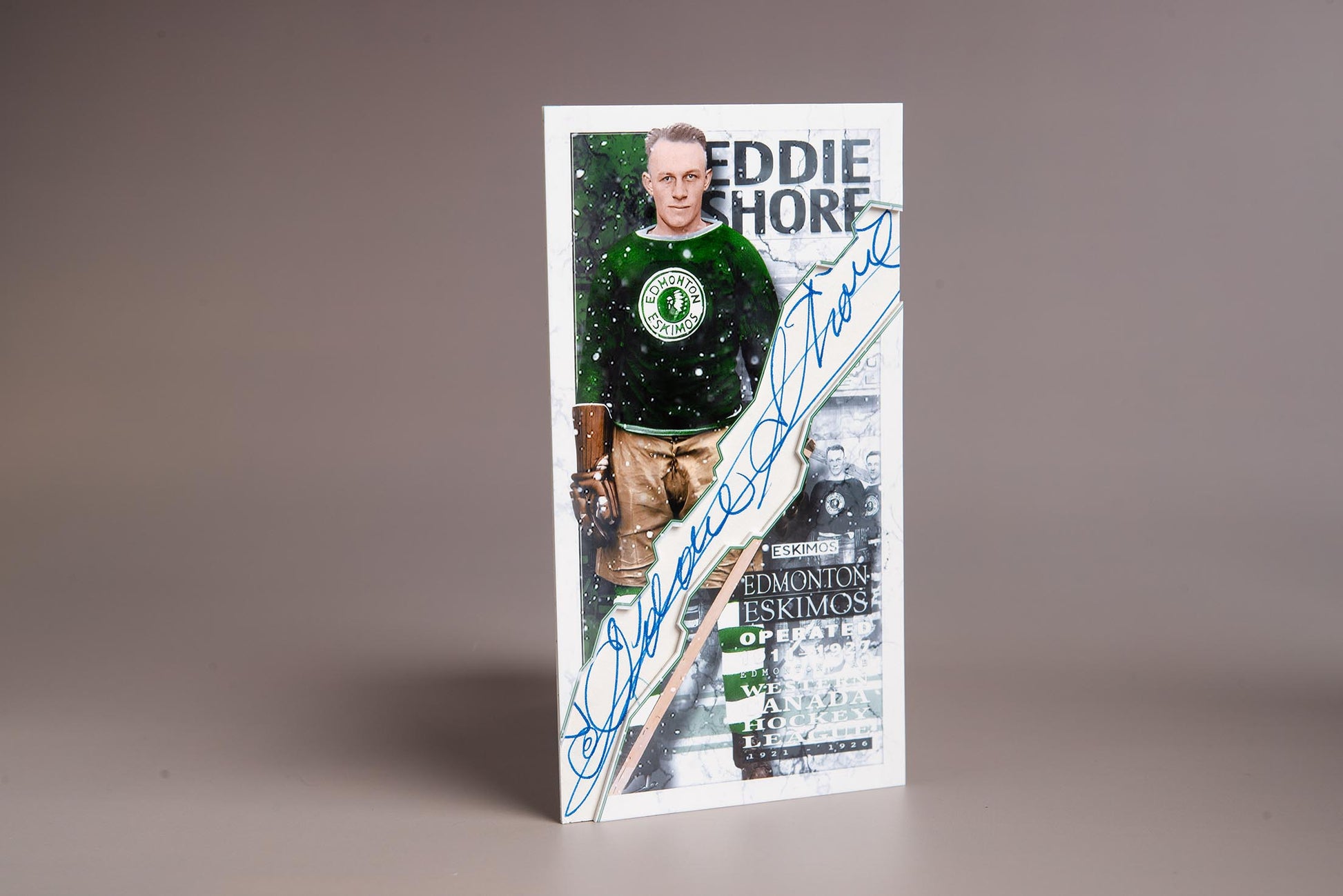 Eddie Shore Edmonton Eskimos Signature Cut Tallboy Card Autograph