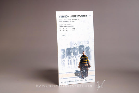 Vernon Jake Forbes Hamilton Tigers Signature Cut Tallboy Card Back