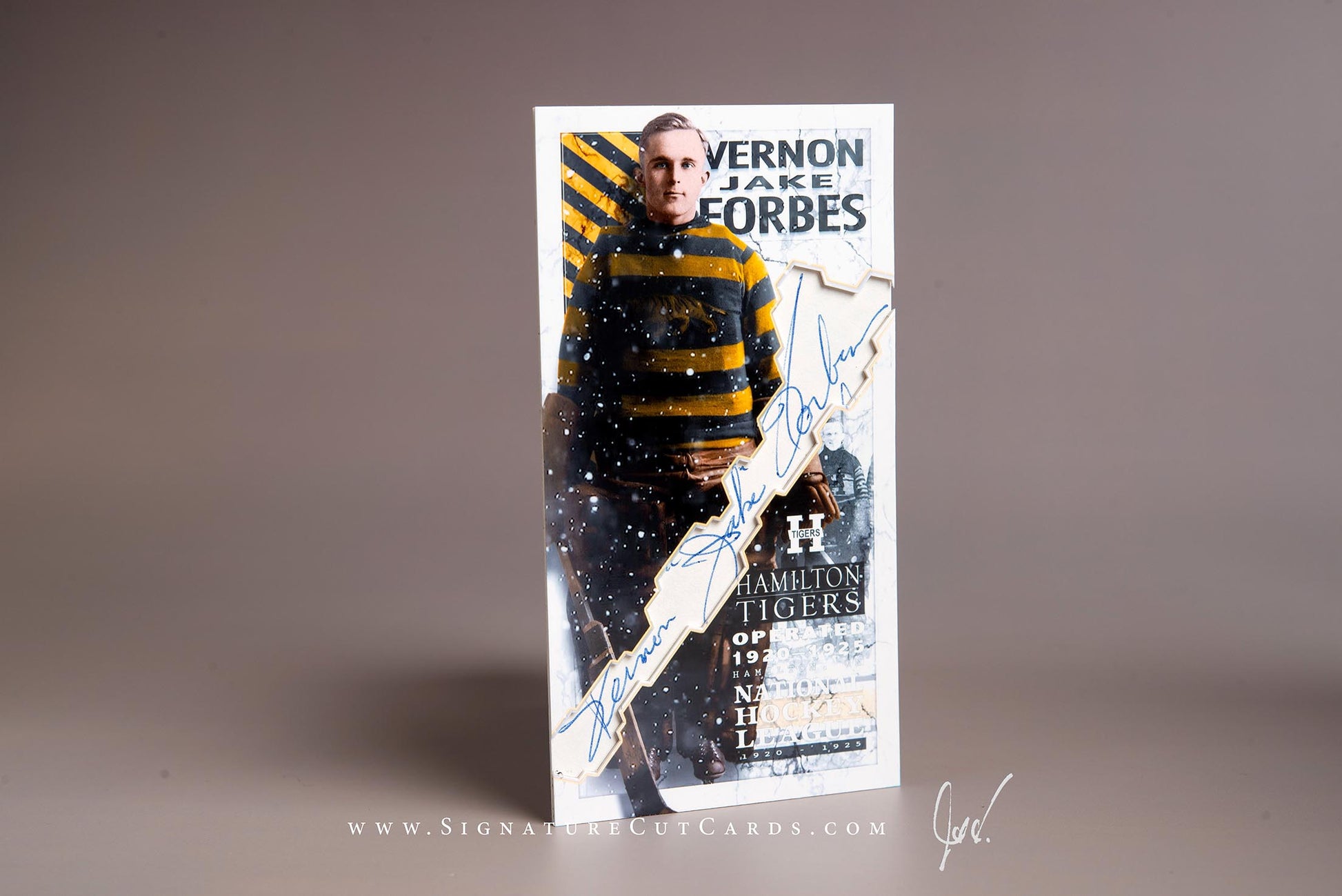 Vernon Jake Forbes Hamilton Tigers Signature Cut Tallboy Card Autograph