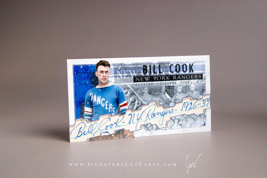Bill Cook New York Rangers Signature Cut Tallboy Card Autograph
