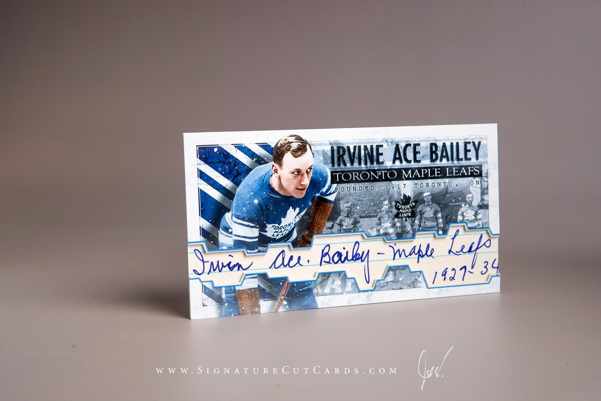 Irvine Ace Bailey Toronto Maple Leafs Signature Cut Tallboy Card Autograph