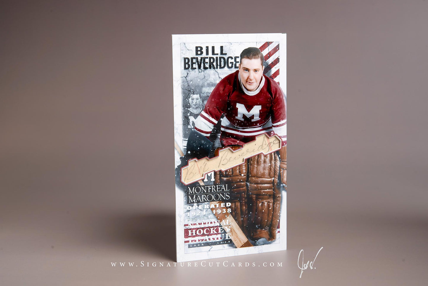 Bill Beveridge Montreal Maroons Signature Cut Tallboy Card Autograph