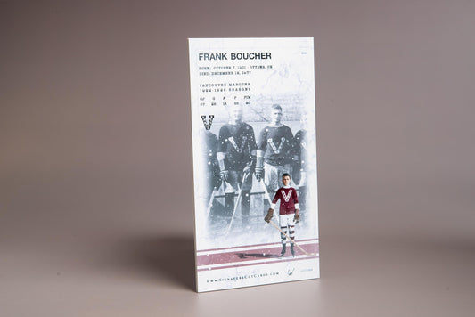 Frank Boucher Vancouver Maroons Signature Cut Tallboy Card Back