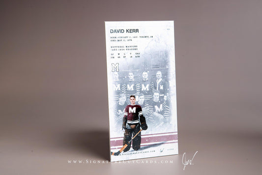 Dave Kerr Montreal Maroons Signature Cut Tallboy Card Back