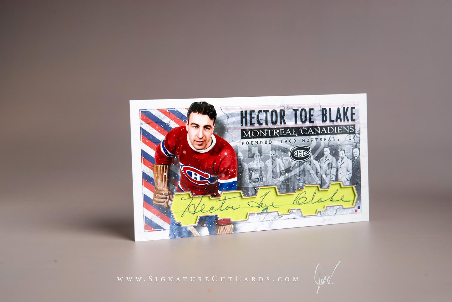 Hector Toe Blake Montreal Canadiens Signature Cut Tallboy Card Autograph