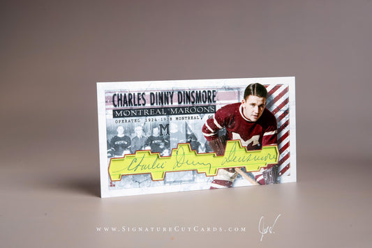 Charles "Dinny" Dinsmore Montreal Maroons Signature Cut Tallboy Card Autograph