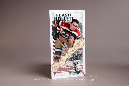 Flash Hollett Ottawa Senators Signature Cut Tallboy Card Autograph