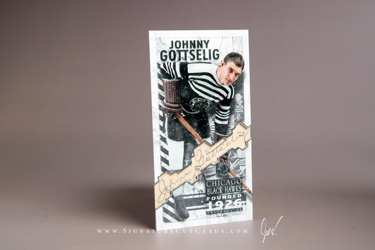 Johnny Gottselig Chicago Blackhawks Signature Cut Tallboy Card Autograph
