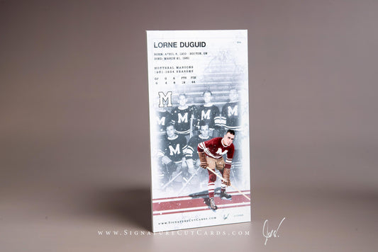 Lorne Duguid Montreal Maroons Signature Cut Tallboy Card Back